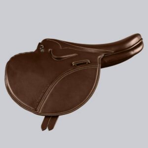PE Leather Full Tree Exercise Racing Saddle Dark Havana
