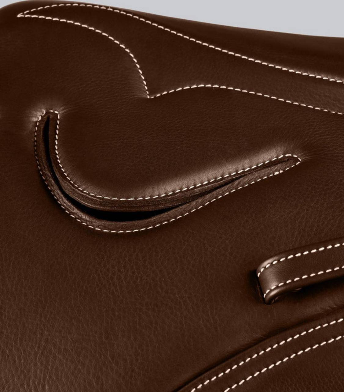 PE Leather Full Tree Exercise Racing Saddle Dark Havana - Image 3