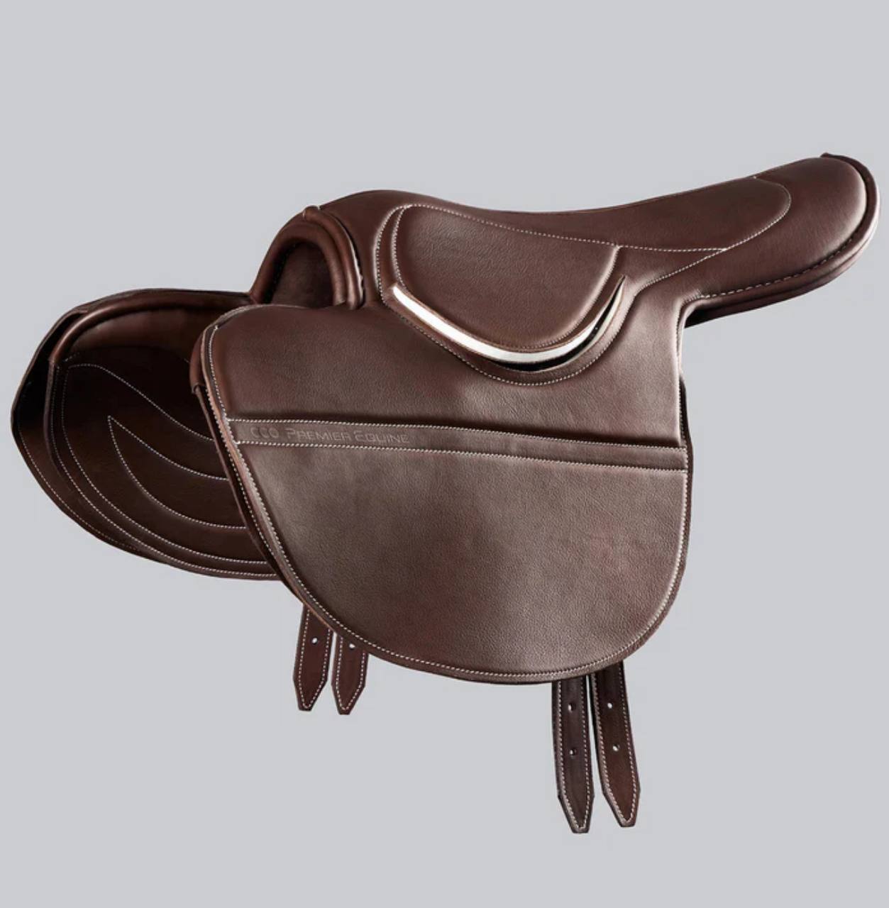 PE Leather Half Tree Exercise Racing Saddle Dark Havana - Image 2