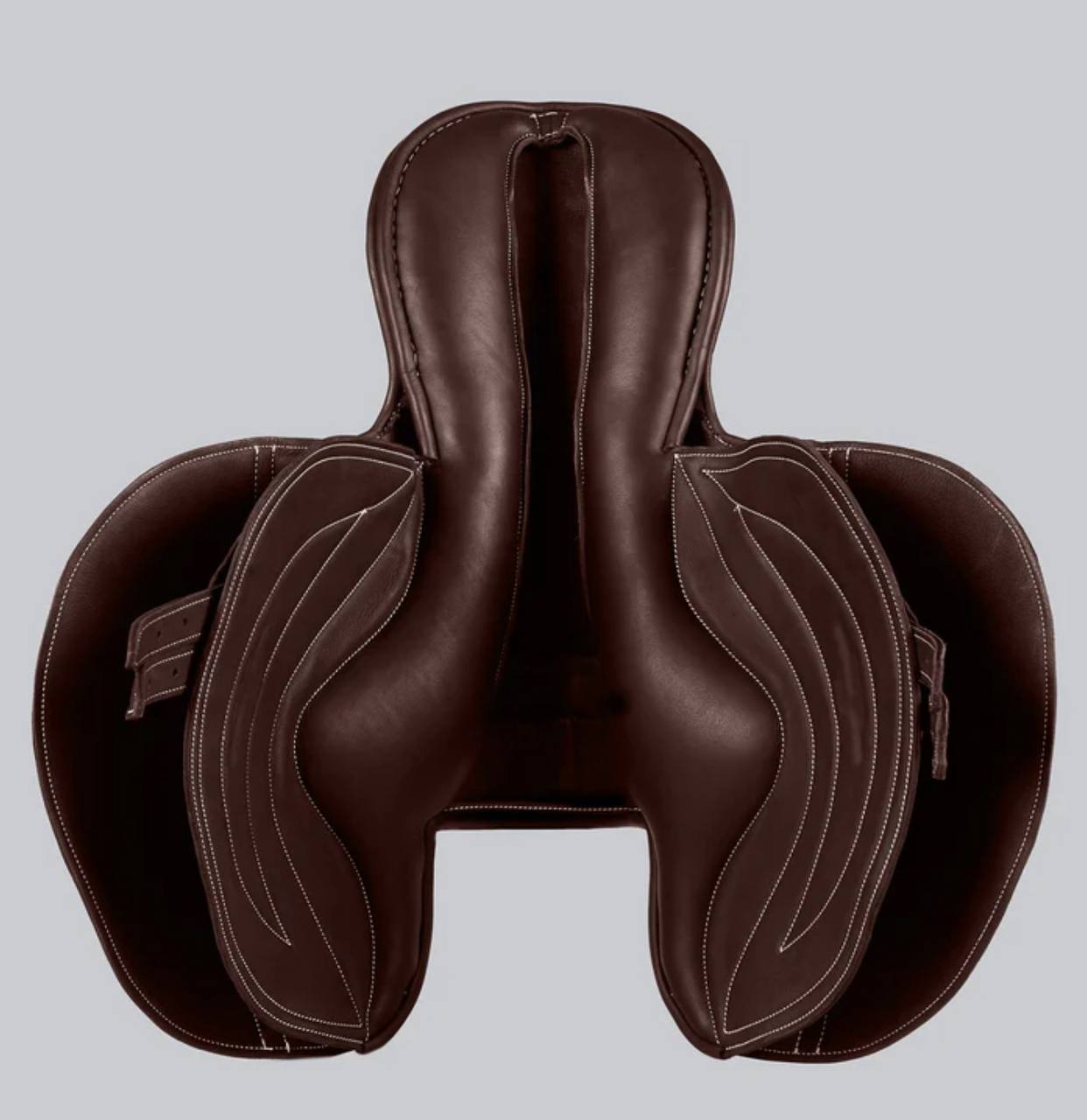 PE Leather Half Tree Exercise Racing Saddle Dark Havana - Image 4