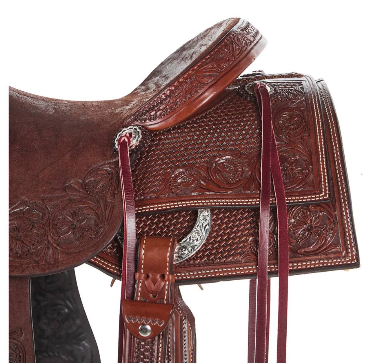 Nrs Competitors Chocolate 3/4 Breed Combo Tooled Versatility Ranch Saddle - Image 2