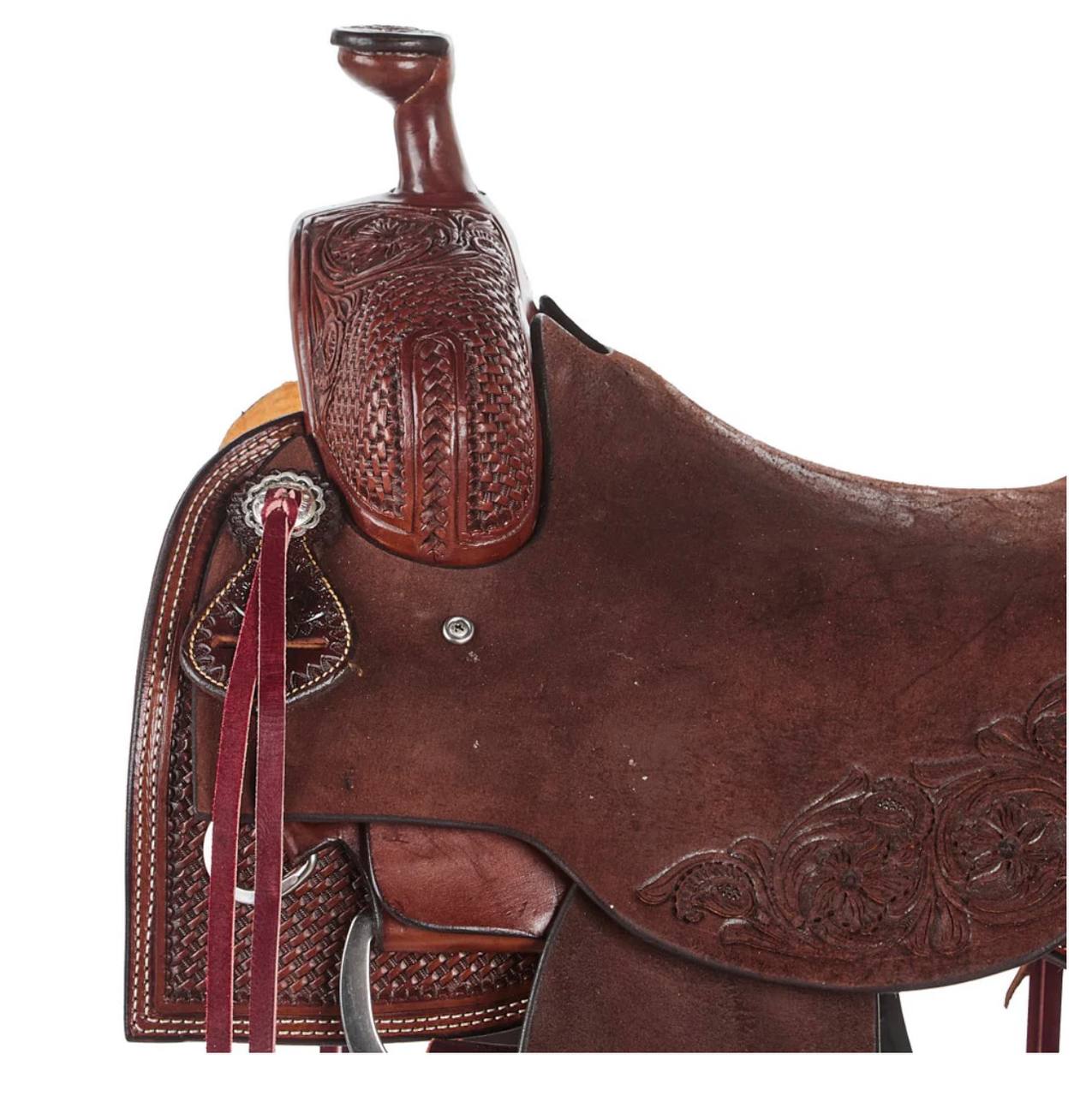 Nrs Competitors Chocolate 3/4 Breed Combo Tooled Versatility Ranch Saddle - Image 3