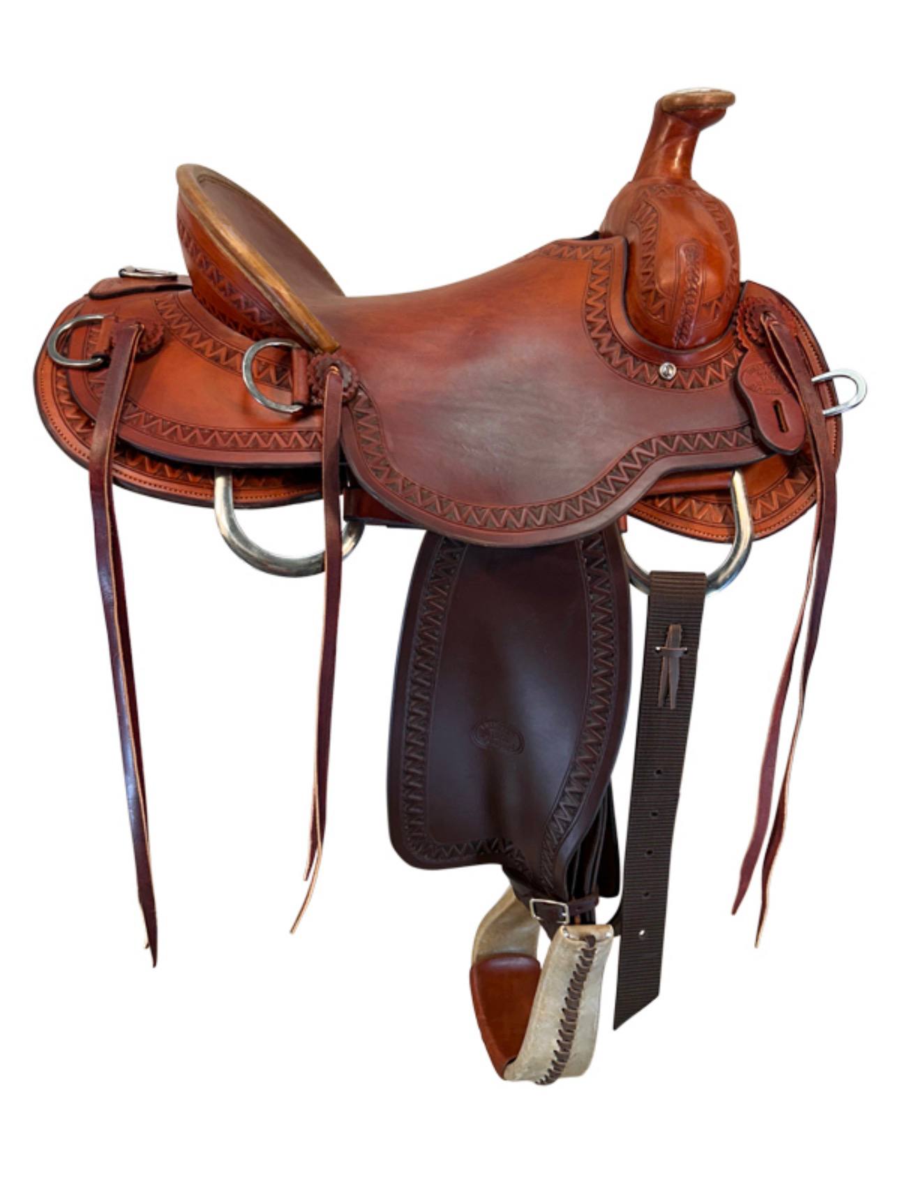 15 Inch Used Billy Cook Mule Ranch Saddle Wide Tree - Image 5