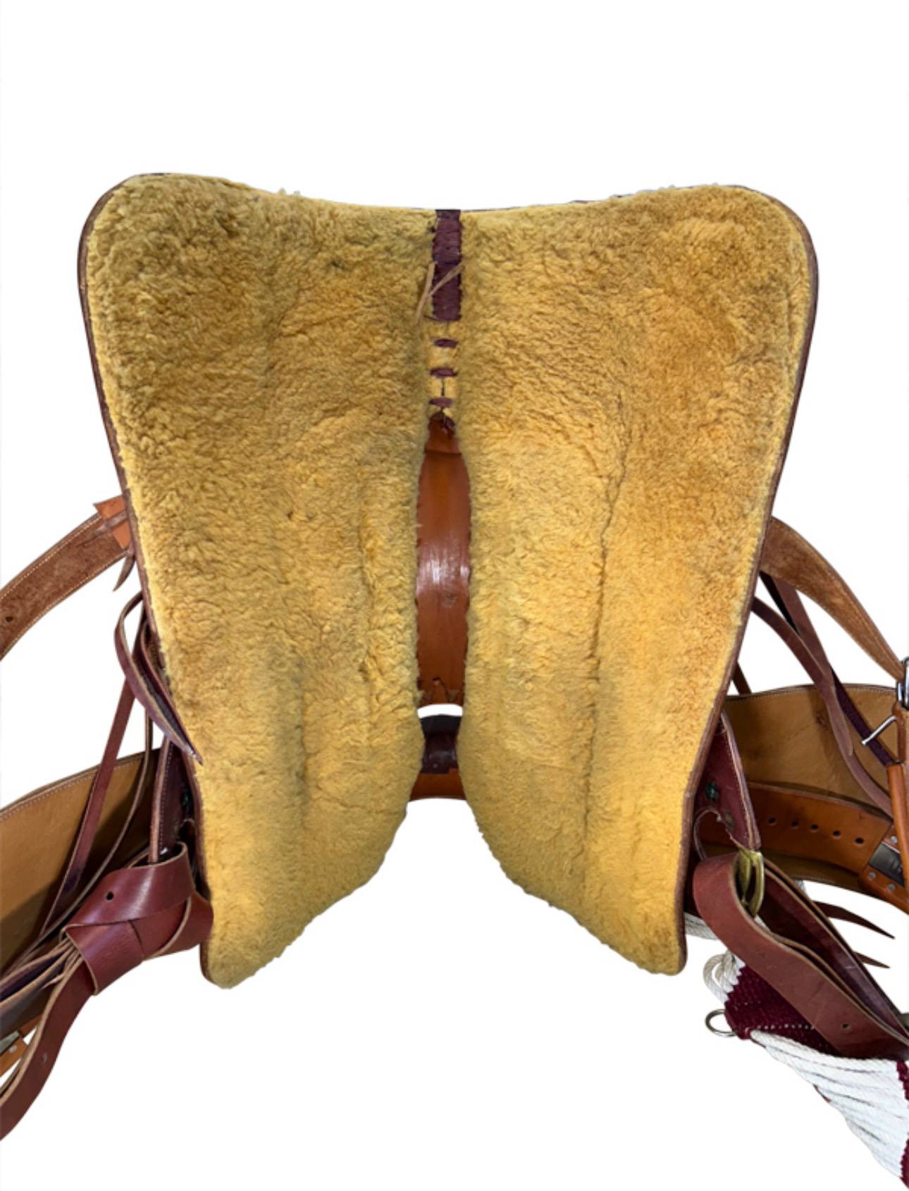 15 Inch Used Jim Palm Custom Made Ranch Saddle - Image 2