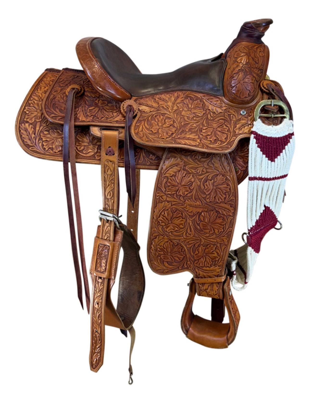 15 Inch Used Jim Palm Custom Made Ranch Saddle - Image 4