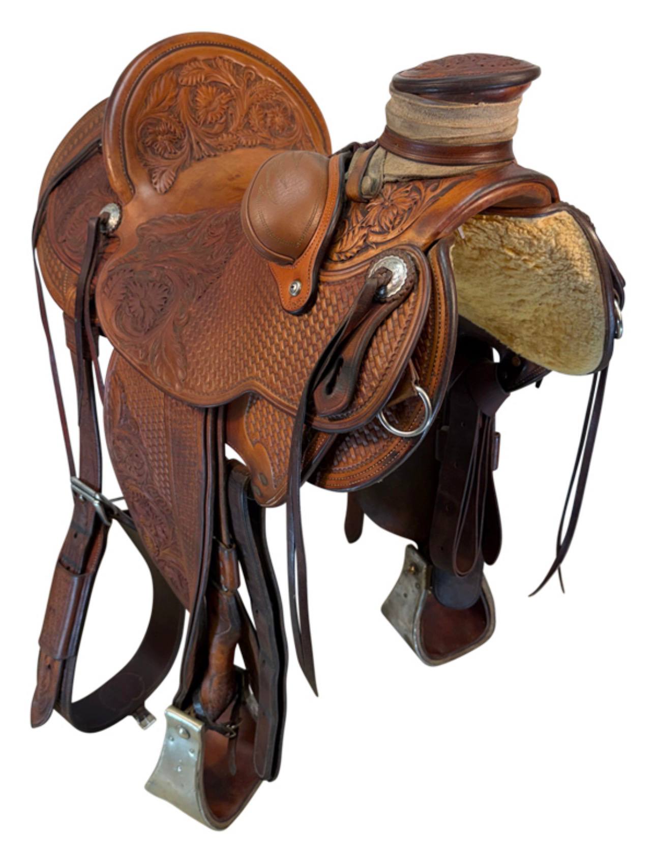 14.5Inch Used C Schwarz Saddler Ranch Saddle - Image 3