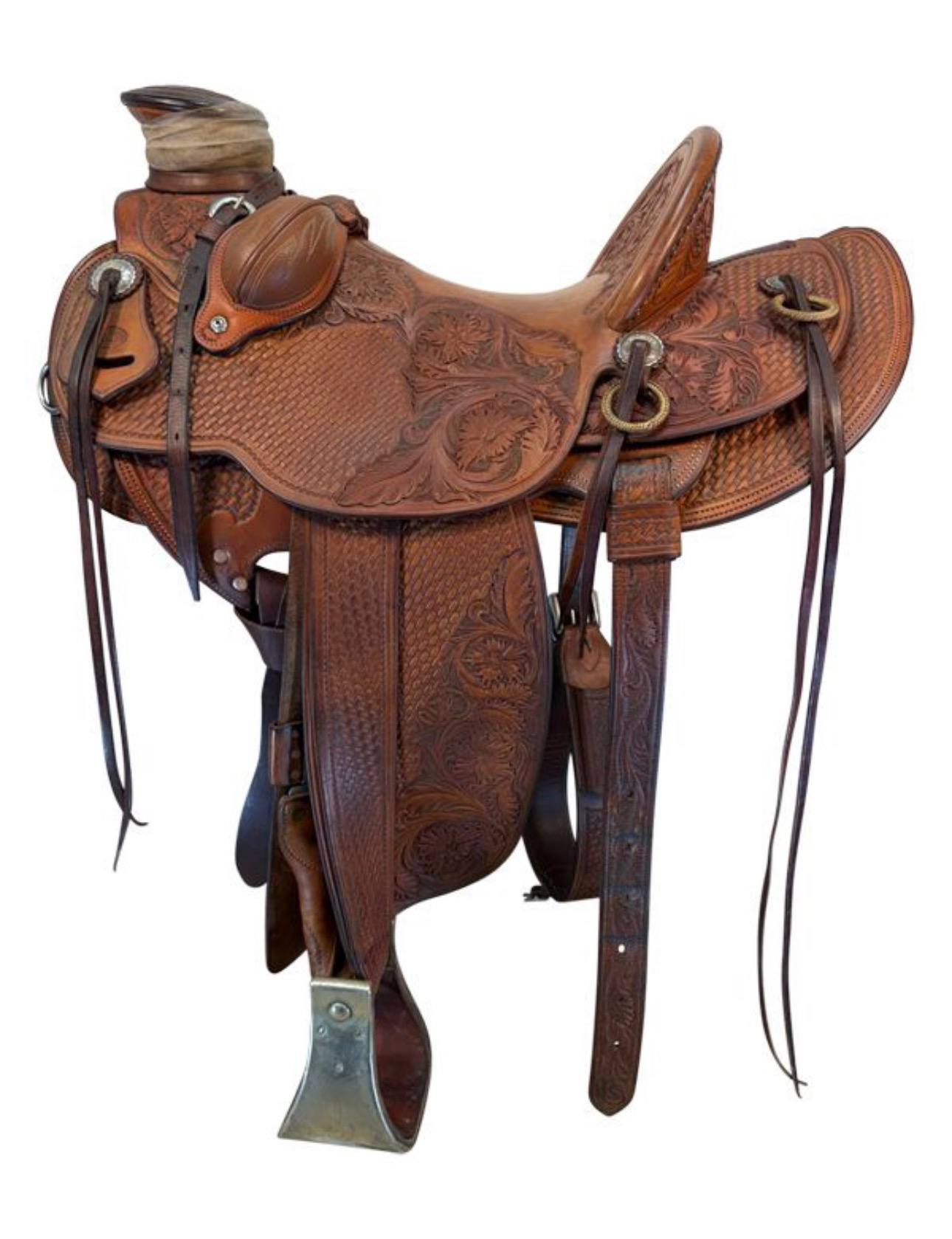 14.5Inch Used C Schwarz Saddler Ranch Saddle - Image 6