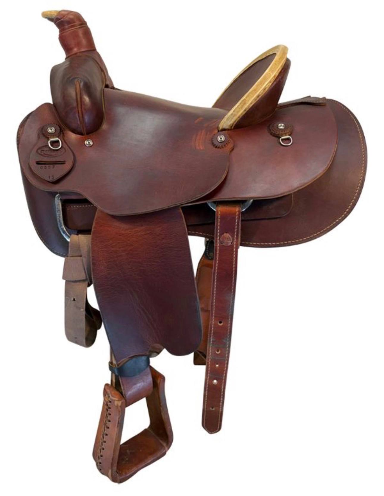 15 Inch Used Dakota Working Ranch Saddle Wide Tree 557 - Image 6