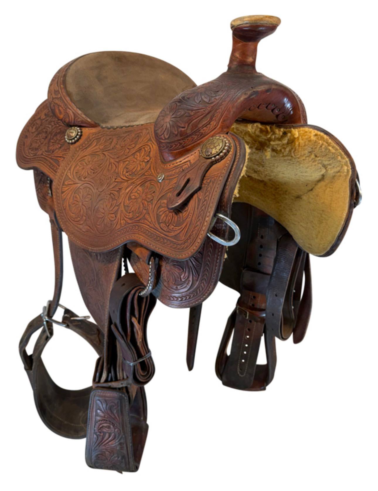 15 Inch Used Cactus Saddlery Ranch Saddle Medium Tree - Image 3