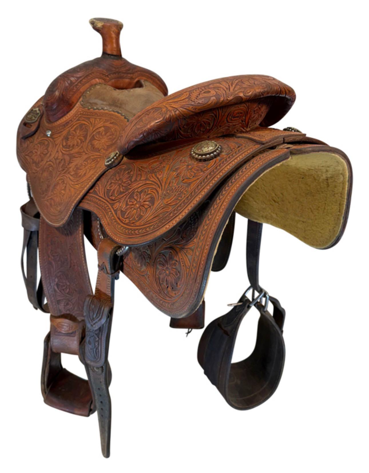 15 Inch Used Cactus Saddlery Ranch Saddle Medium Tree - Image 5
