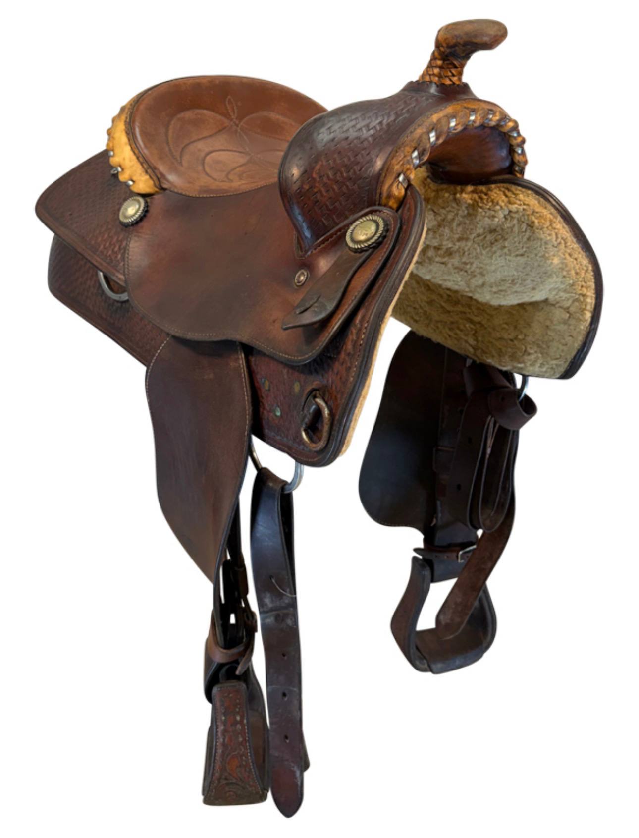 14.5Inch Used Clebourne Ranch Saddle Medium Tree - Image 2