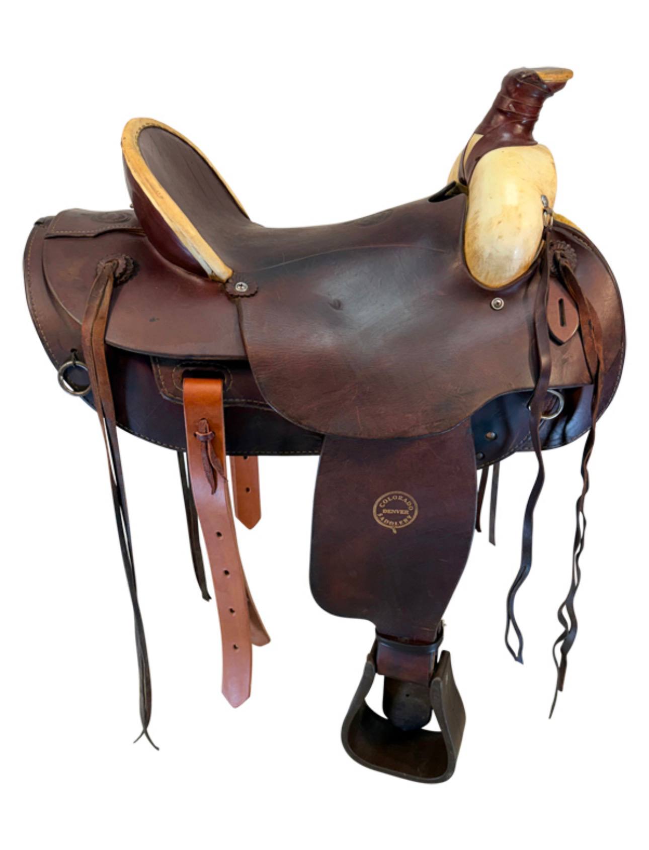 15.5Inch Used Colorado Saddlery Ranch Saddle Medium Tree - Image 4