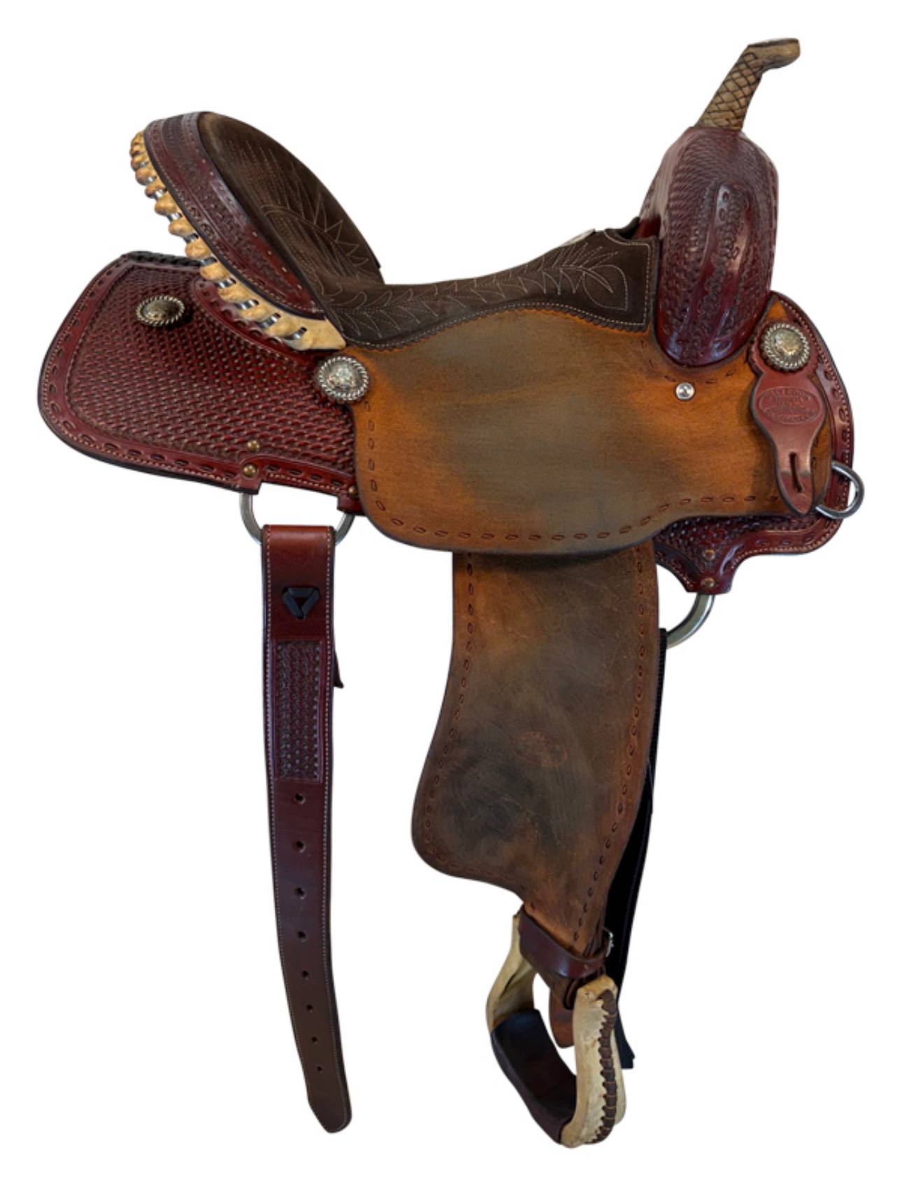 15” Used Billy Cook Barrel Saddle with Wide Tree