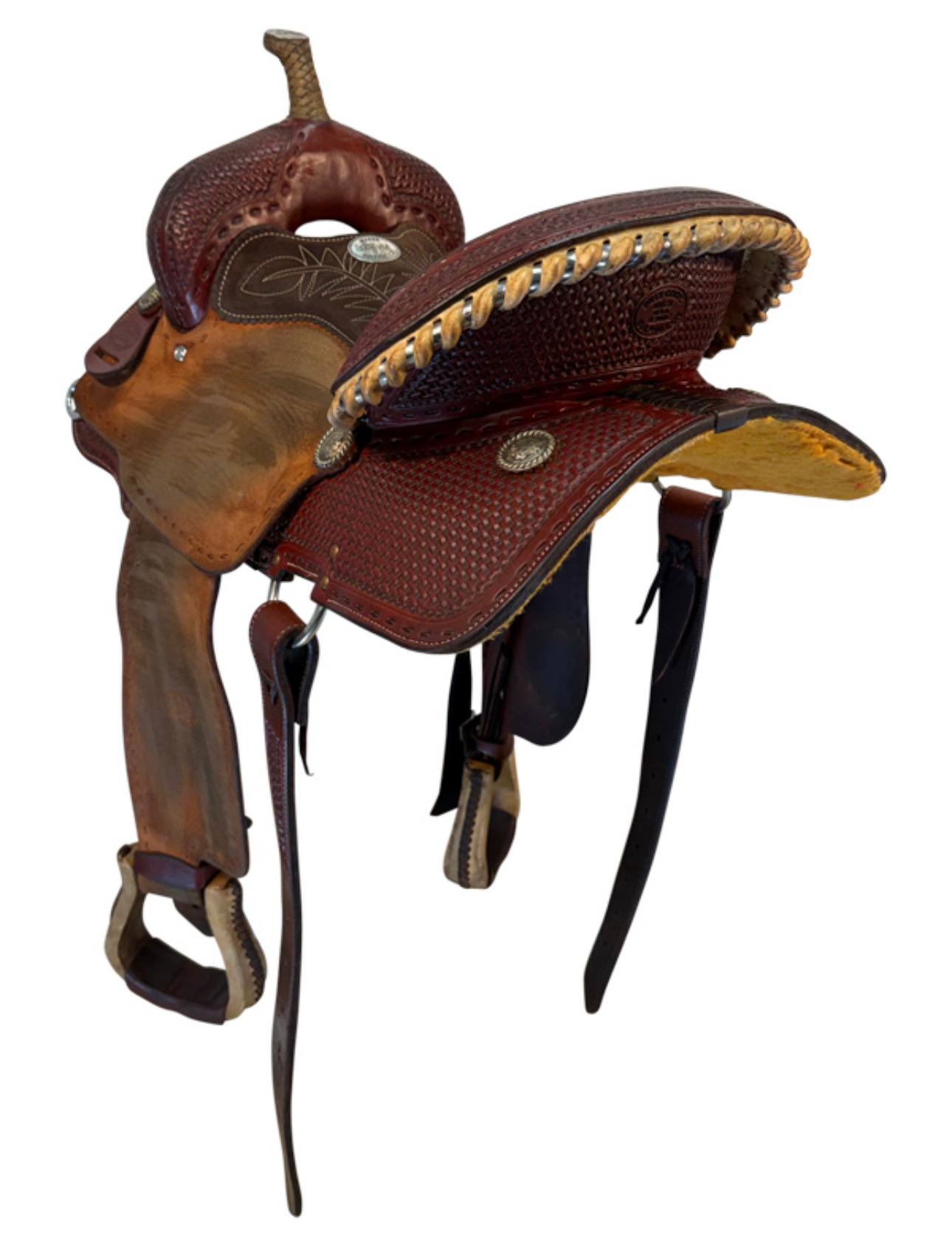 15” Used Billy Cook Barrel Saddle with Wide Tree - Image 5