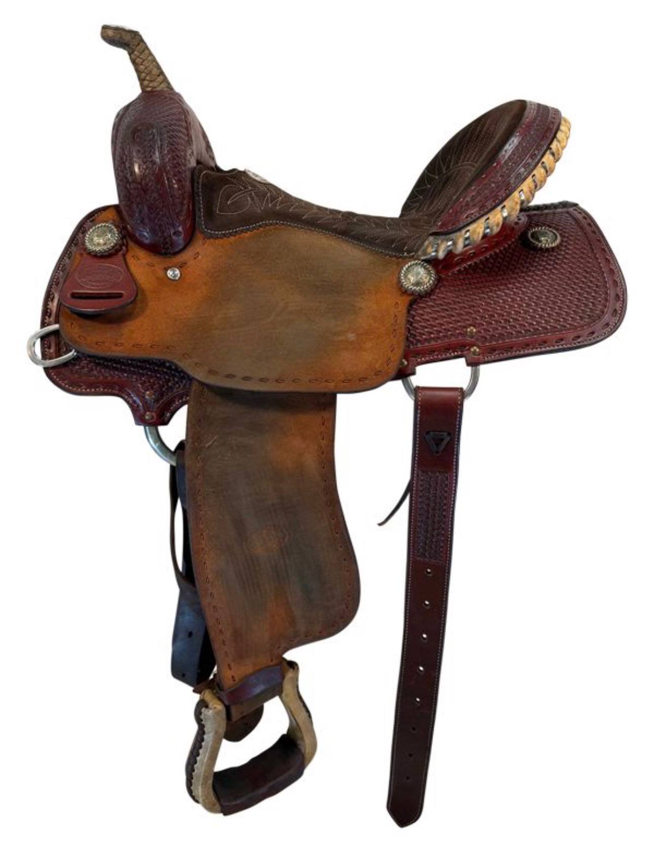 15” Used Billy Cook Barrel Saddle with Wide Tree - Image 6