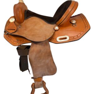 16” Used Billy Cook Roughout Floral Barrel Saddle