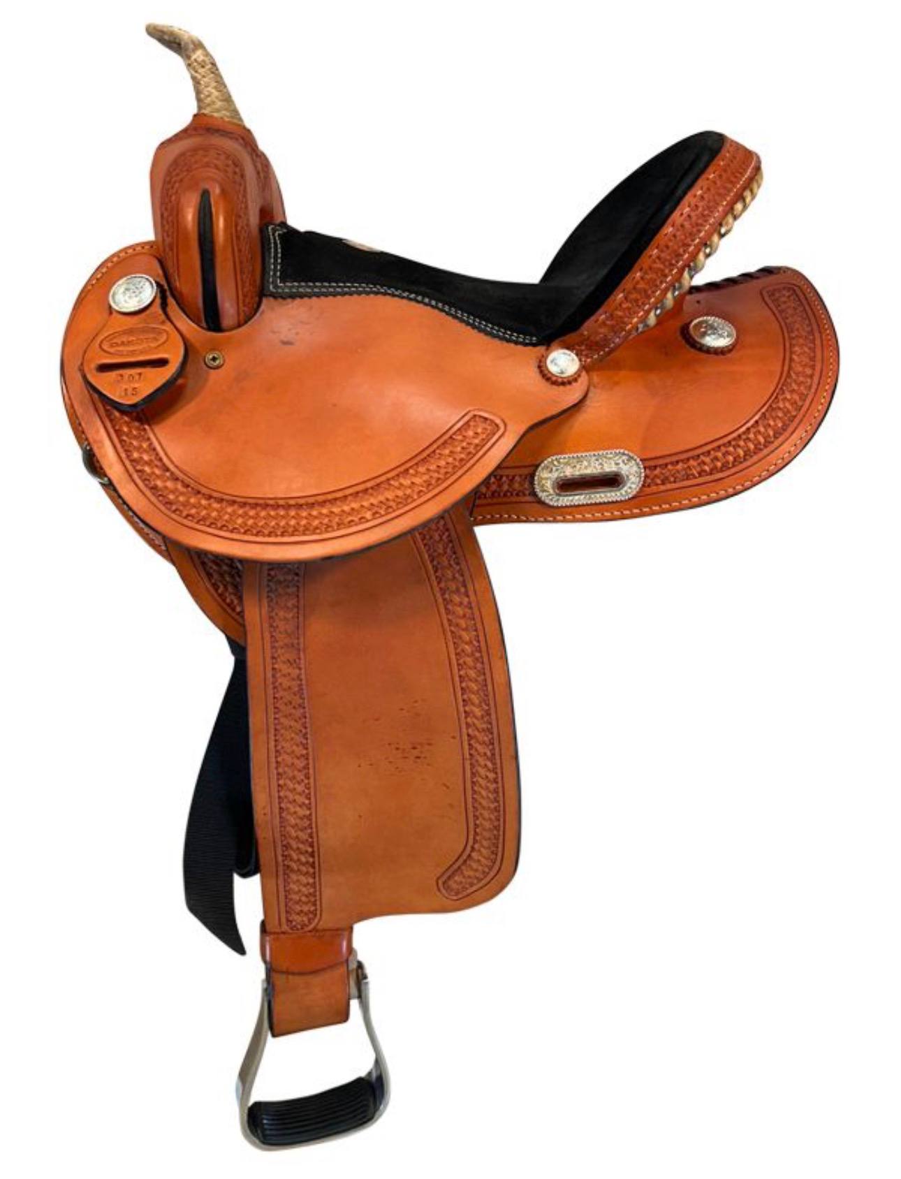 15 Inch Used Dakota Barrel Saddle 307 - Image 6