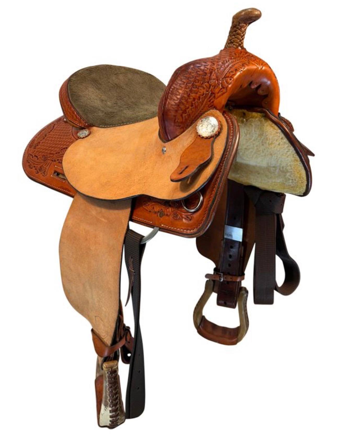 15 Inch Used TexTan Barrel Saddle - Image 3