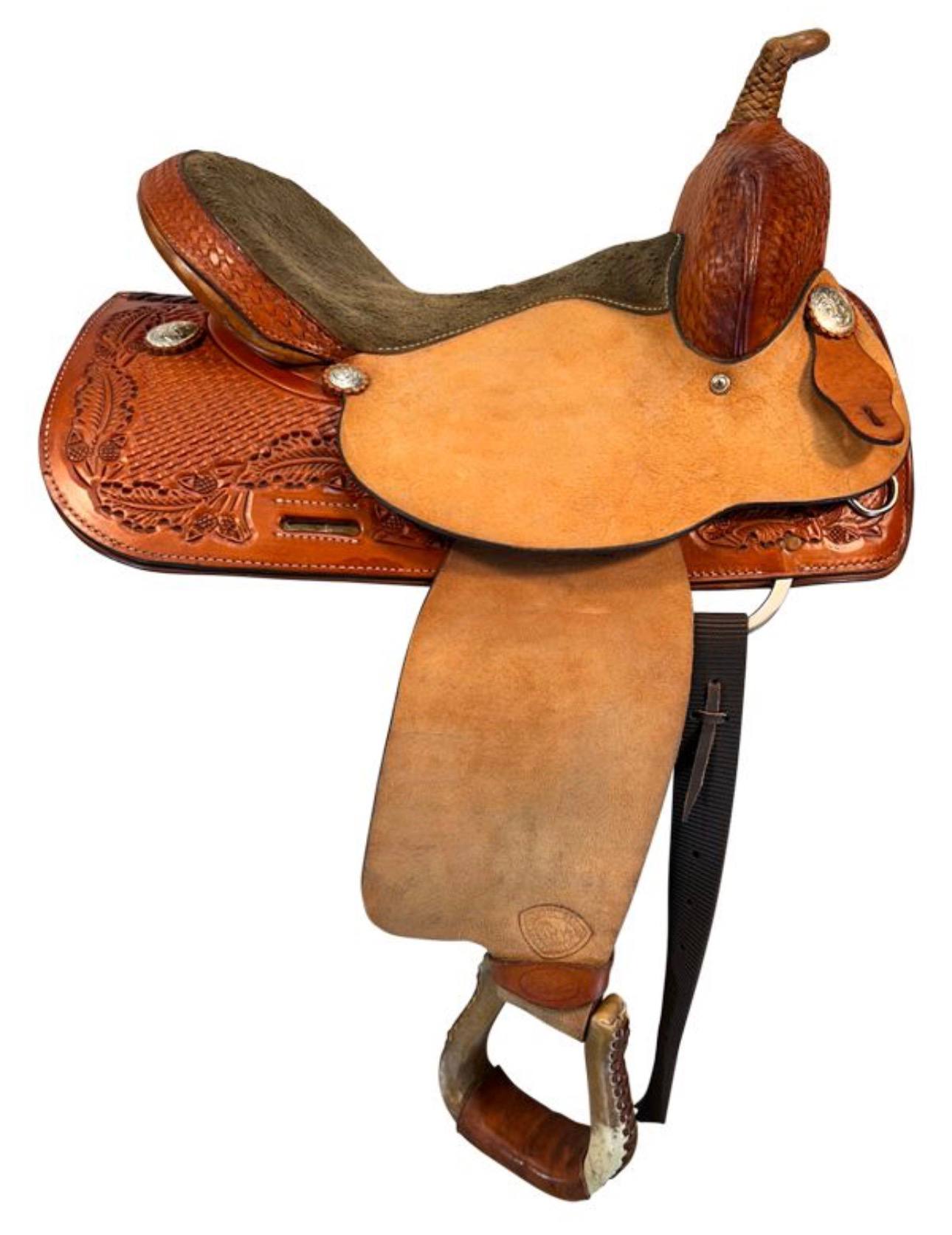 15 Inch Used TexTan Barrel Saddle - Image 4