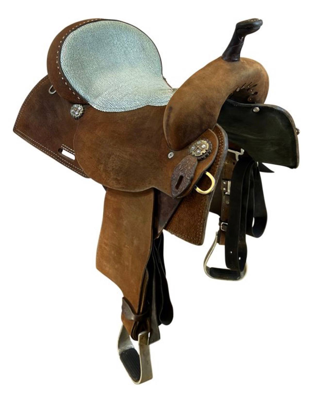 14 Inch Used Double J Barrel Saddle Wide Tree - Image 3
