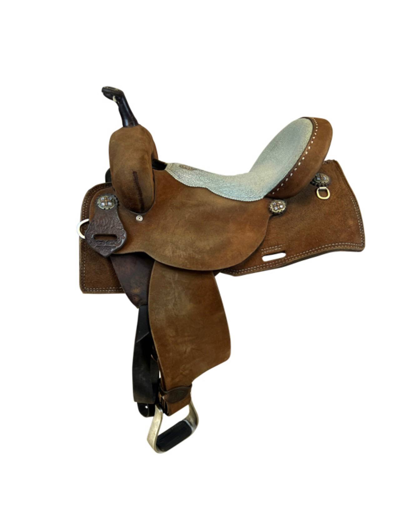 14 Inch Used Double J Barrel Saddle Wide Tree - Image 6
