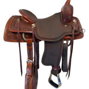 16 Inch Used Billy Cook ½ Breed Crazy Stamp Cutting Saddle